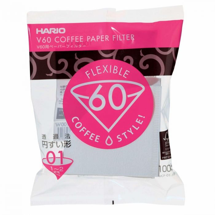 Hario Papirfilter for V60 str. 01, 100 stk