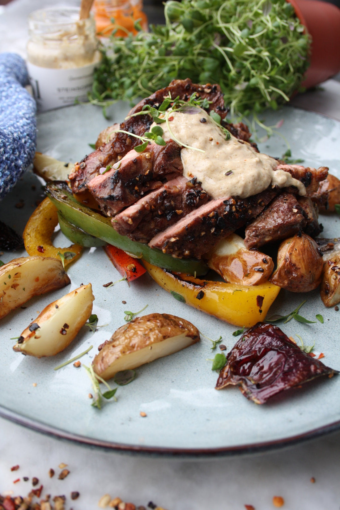 Entrecôte med BBQ-saus