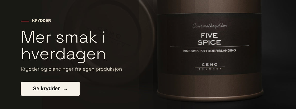 Mer smak i hverdagen – krydder og blandinger fra egen produksjon. Se krydder.